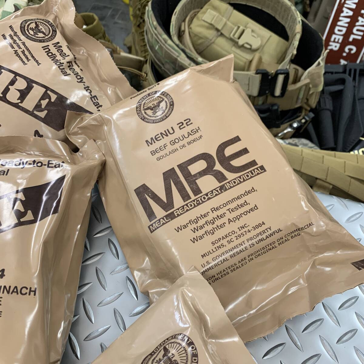 米軍実物 MRE/SOPAKCO Meal-Ready-To-Eat レーション 2024検品 5個 ameriqual wornick rcw cr1mの画像6