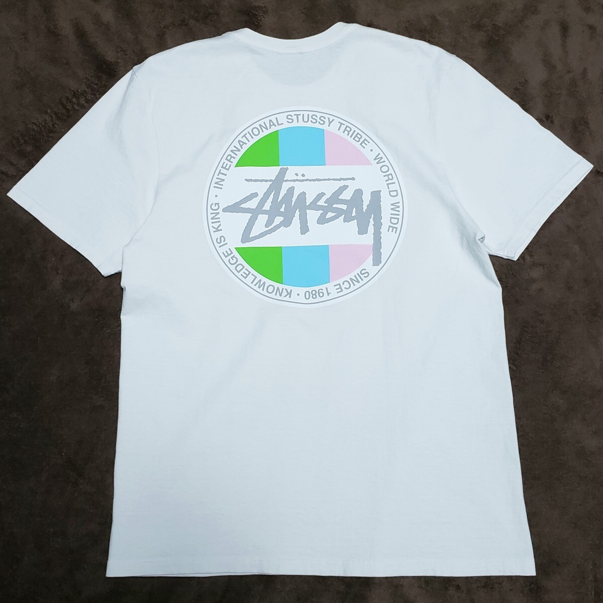 STUSSY CLASSIC DOT PIGMENT DYED TEE M ステューシー クラシック ドット ピグメント Tシャツ サークルロゴ ビッグロゴ SSリンク USA OLD_画像1