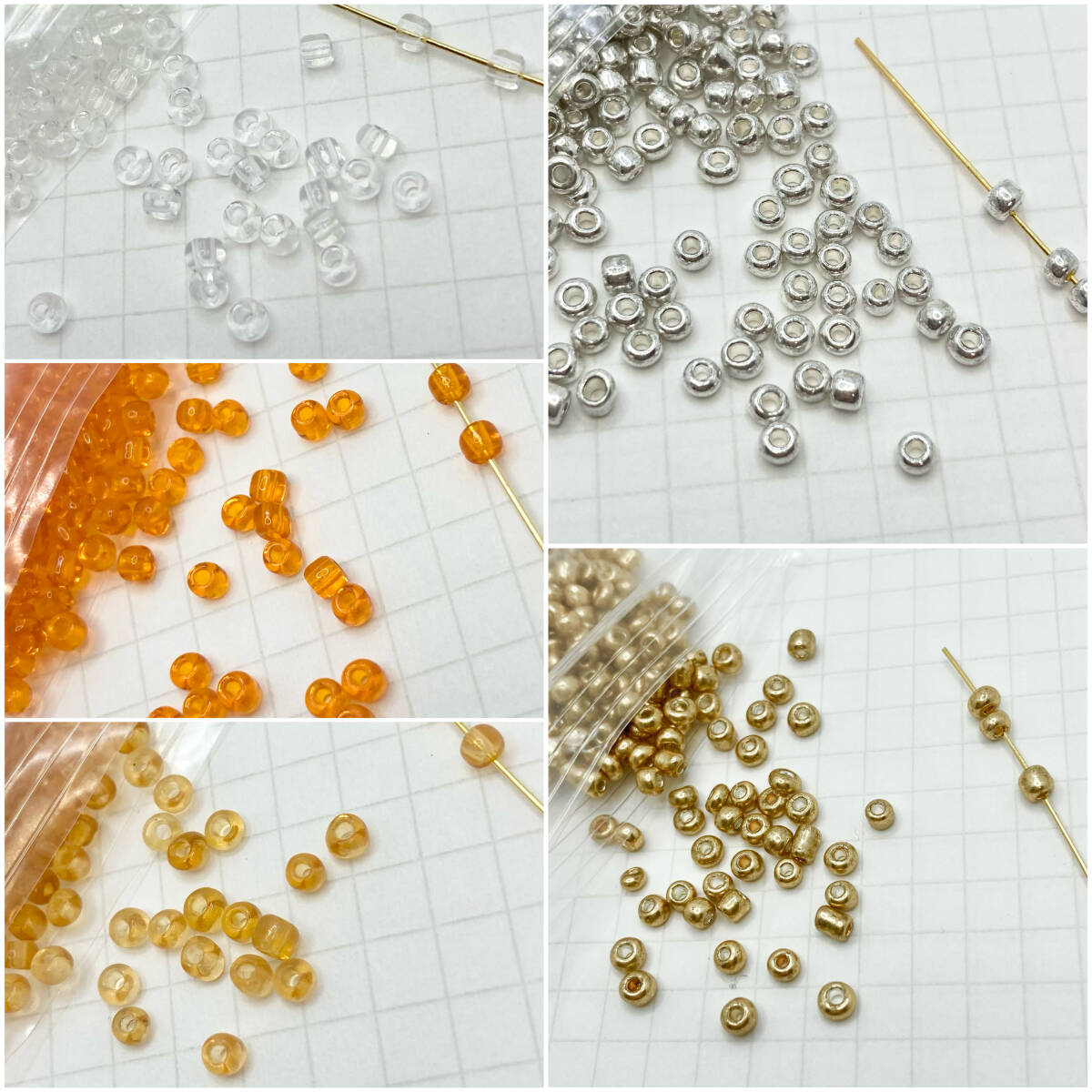 WSE【 シードビーズ クリア アソート セット 5000piece 3mm 】透明 まとめ 素材 材料 レッド ハンドメイド パーツ アクセサリー 大量 箱付