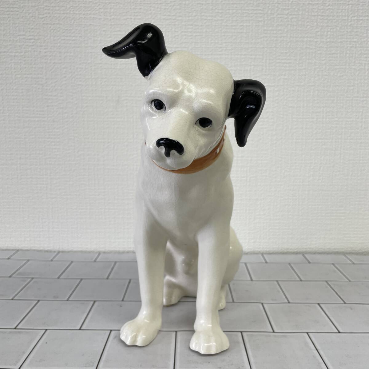 E003-M25-89 Victor ビクター ビクター犬 犬 ニッパー君 高さ 約24cm 陶器 置物 飾り物 アンティーク レトロ コレクションの画像1
