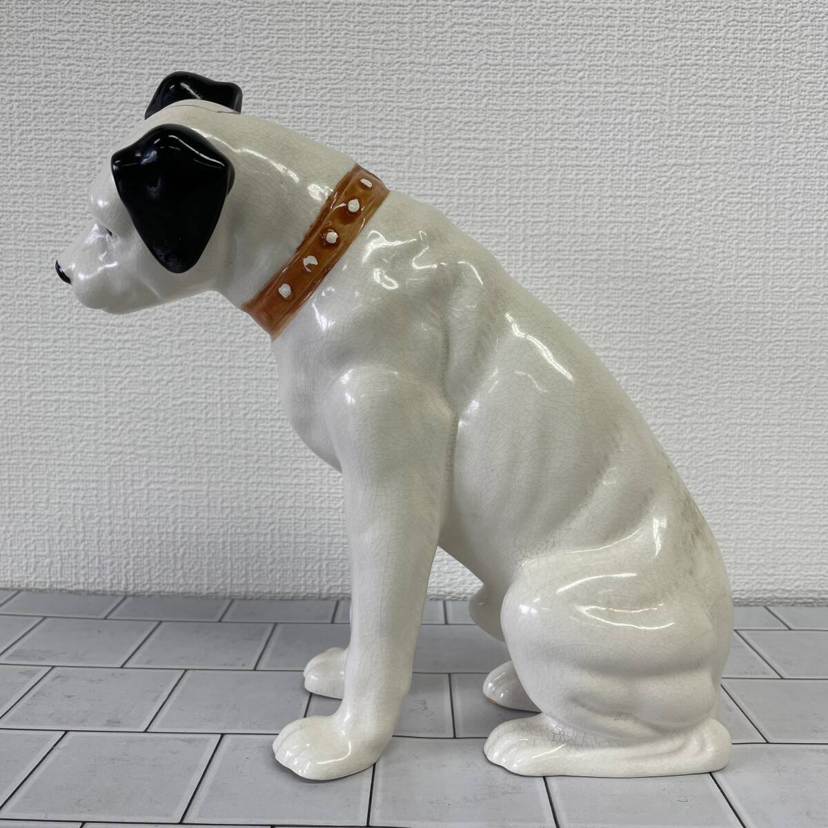 E003-M25-89 Victor ビクター ビクター犬 犬 ニッパー君 高さ 約24cm 陶器 置物 飾り物 アンティーク レトロ コレクションの画像2