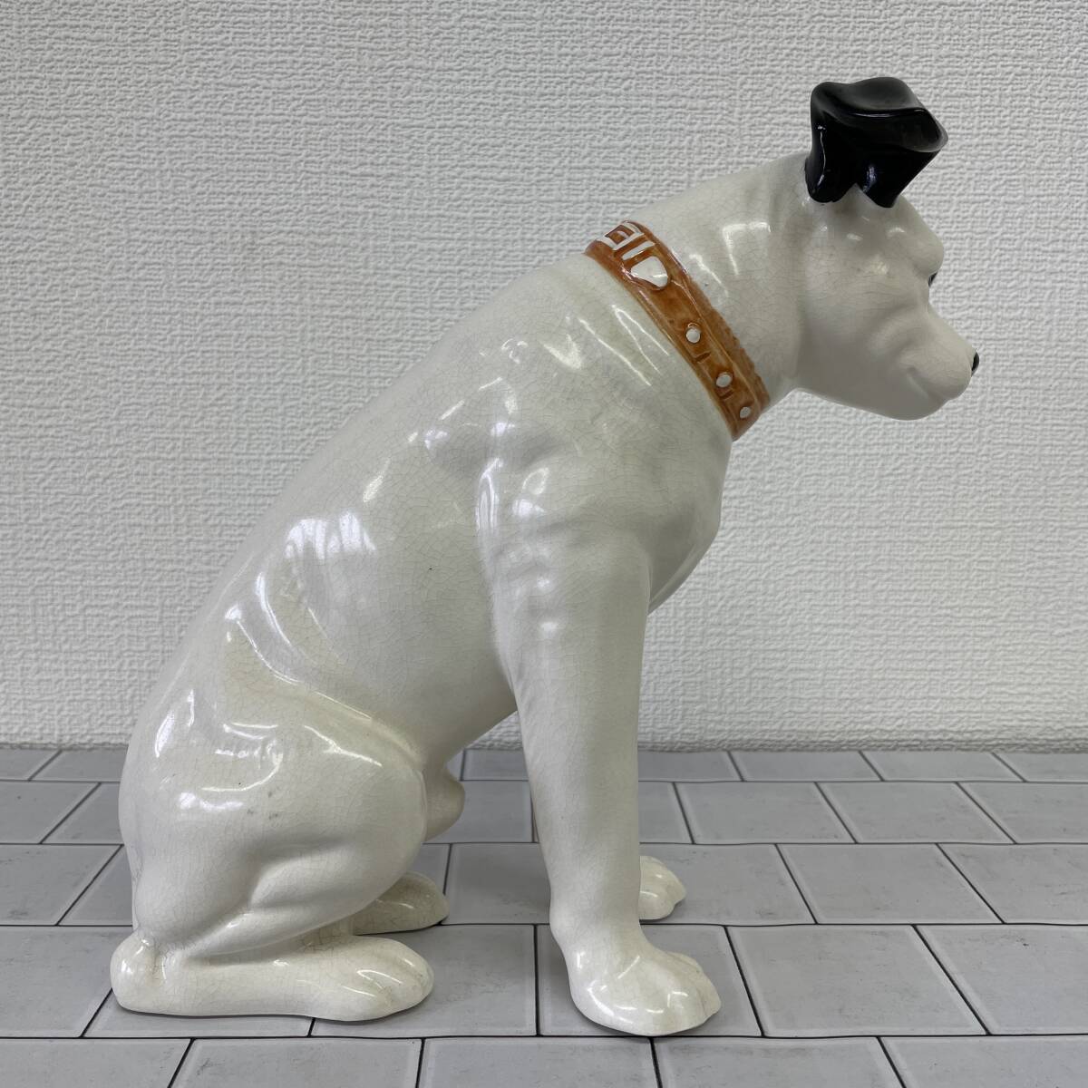 E003-M25-89 Victor ビクター ビクター犬 犬 ニッパー君 高さ 約24cm 陶器 置物 飾り物 アンティーク レトロ コレクションの画像4
