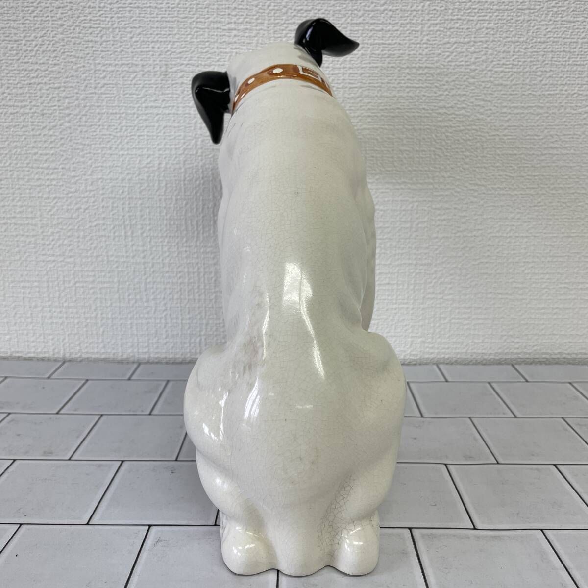 E003-M25-89 Victor ビクター ビクター犬 犬 ニッパー君 高さ 約24cm 陶器 置物 飾り物 アンティーク レトロ コレクションの画像3