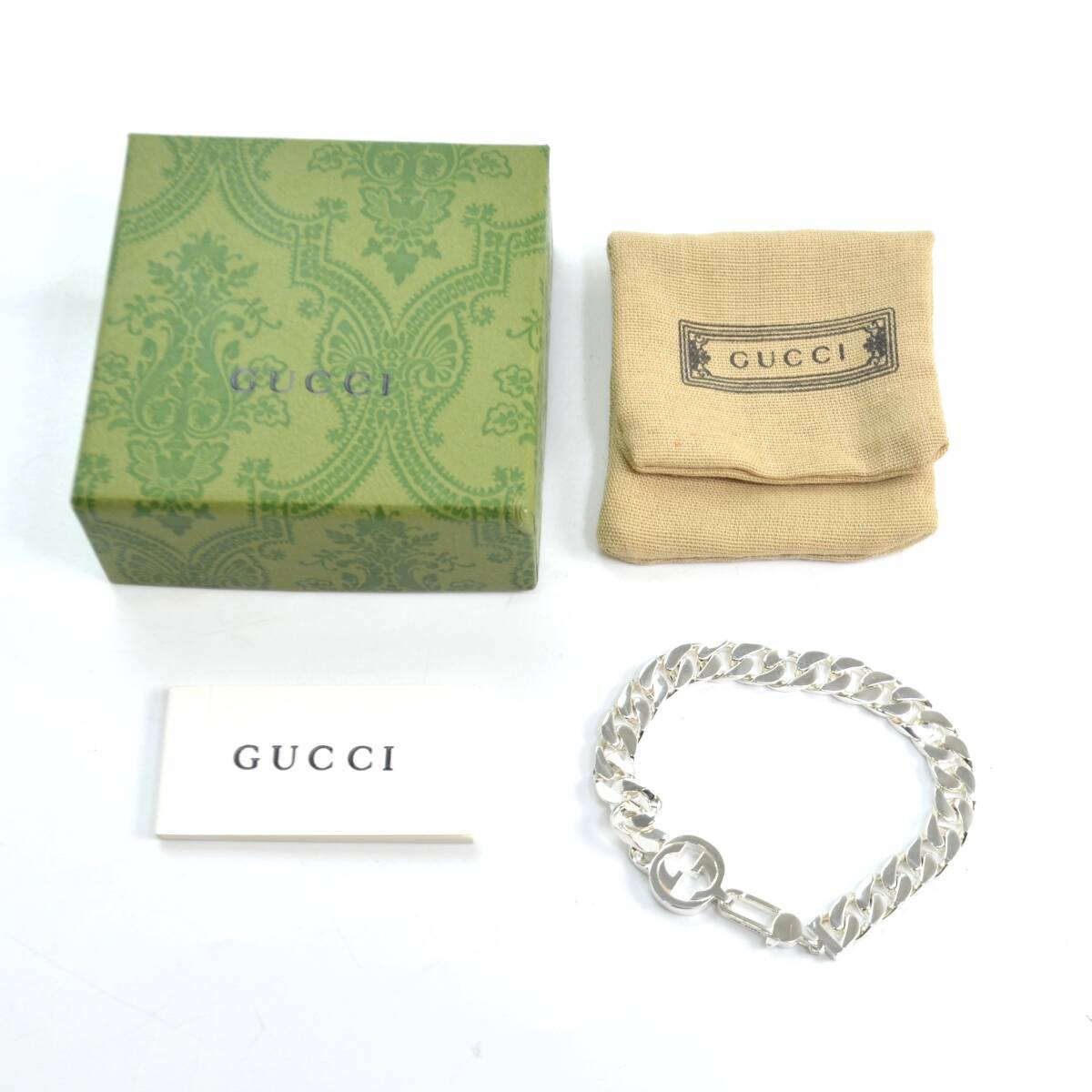 Y.SN 1円スタート GUCCI グッチ ダブルG チェーン ブレスレット Ag925 シルバー アクセサリー 保存袋・箱付き_画像8