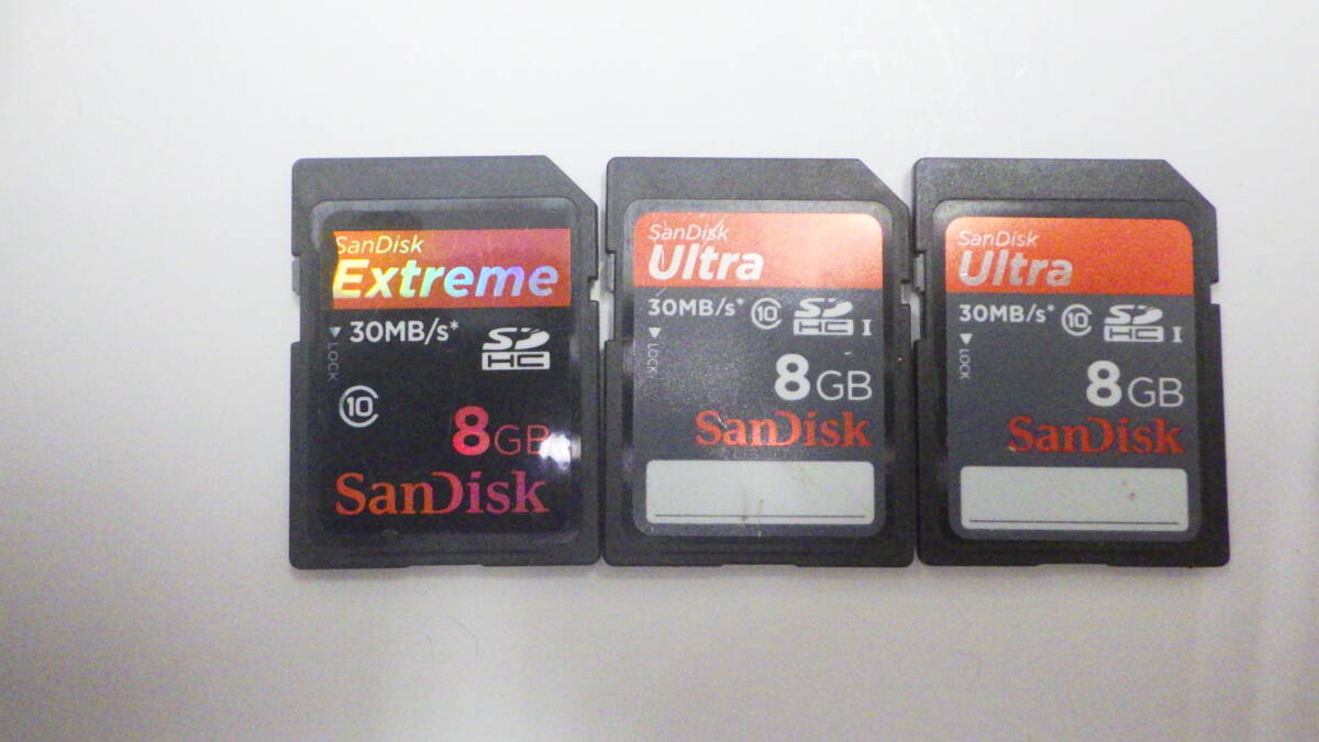 SanDisk SDHC card 8GB 30MB/s 3 pieces set used operation goods 