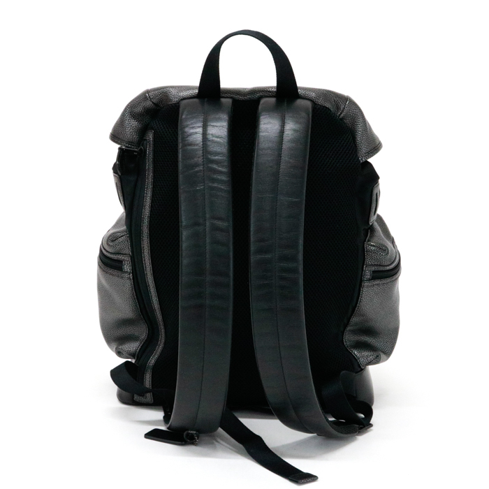 ... COACH  рюкзак    кожа   нейлон  F56543  рюкзак   день   упаковка   сумка   мужской   металлик    серый   черный   подержанный товар 