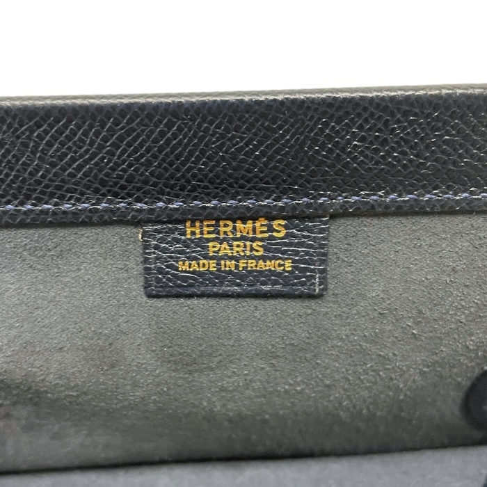 エルメス HERMES カバ40 クシュベル GD金具 〇S刻印 1989年 トートバッグ ブルーインディゴ ネイビー 中古 maz19001_画像10