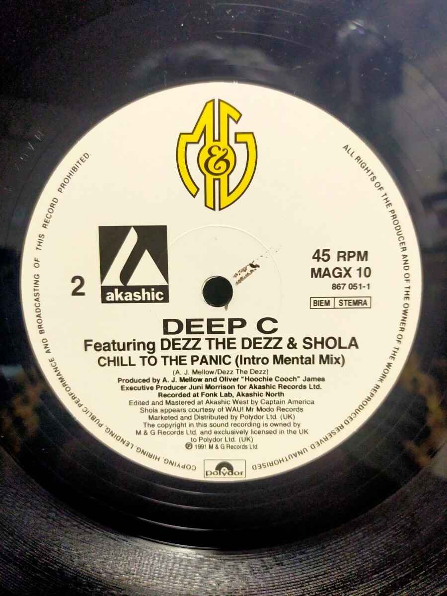 DEEP C featuring. Dezz the Dezz and Shola - CHILL TO THE PANIC【12inch】1991' UK盤_画像3