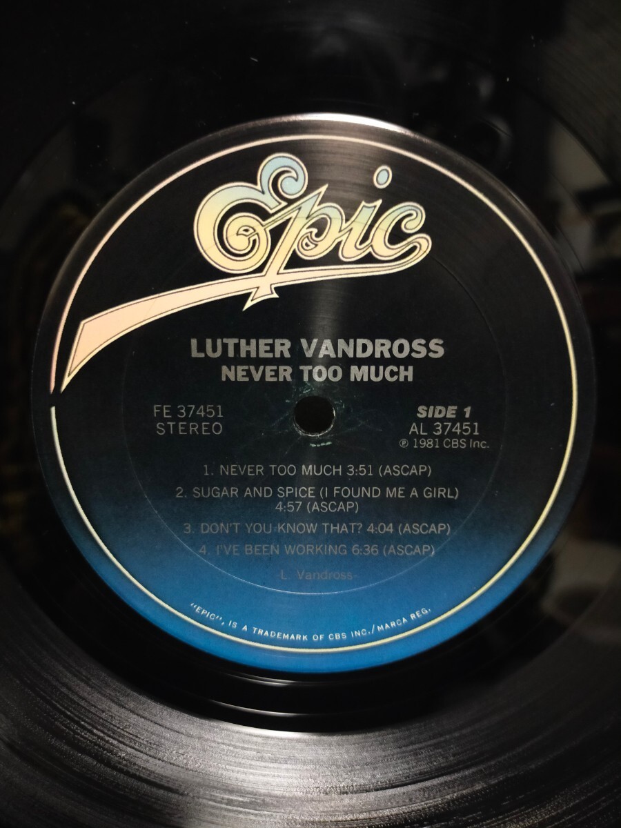 LUTHER VANDROSS - NEVER TOO MUCH【LP】1981' Us Original / STERLING刻印_画像2