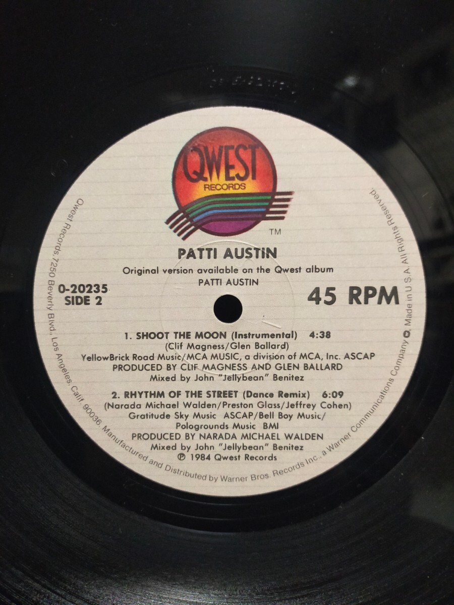 PATTI AUSTIN - SHOOT THE MOON / RHYTHM OF THE STREET【12inch】1984' US盤_画像3