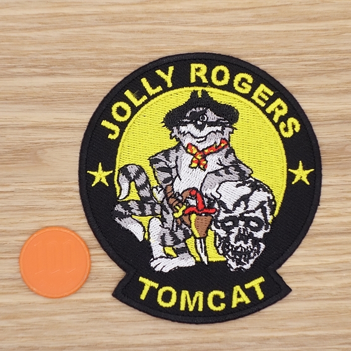 【Ｌサイズ】アイロンワッペン NO.1769 ＪＯＬＬＹ ＲＯＧＥＲＳ ＴＯＭＣＡＴ Ｆ－１４ 米軍 戦闘機 海軍 ミリタリー 空軍 【郵便定形】の画像1