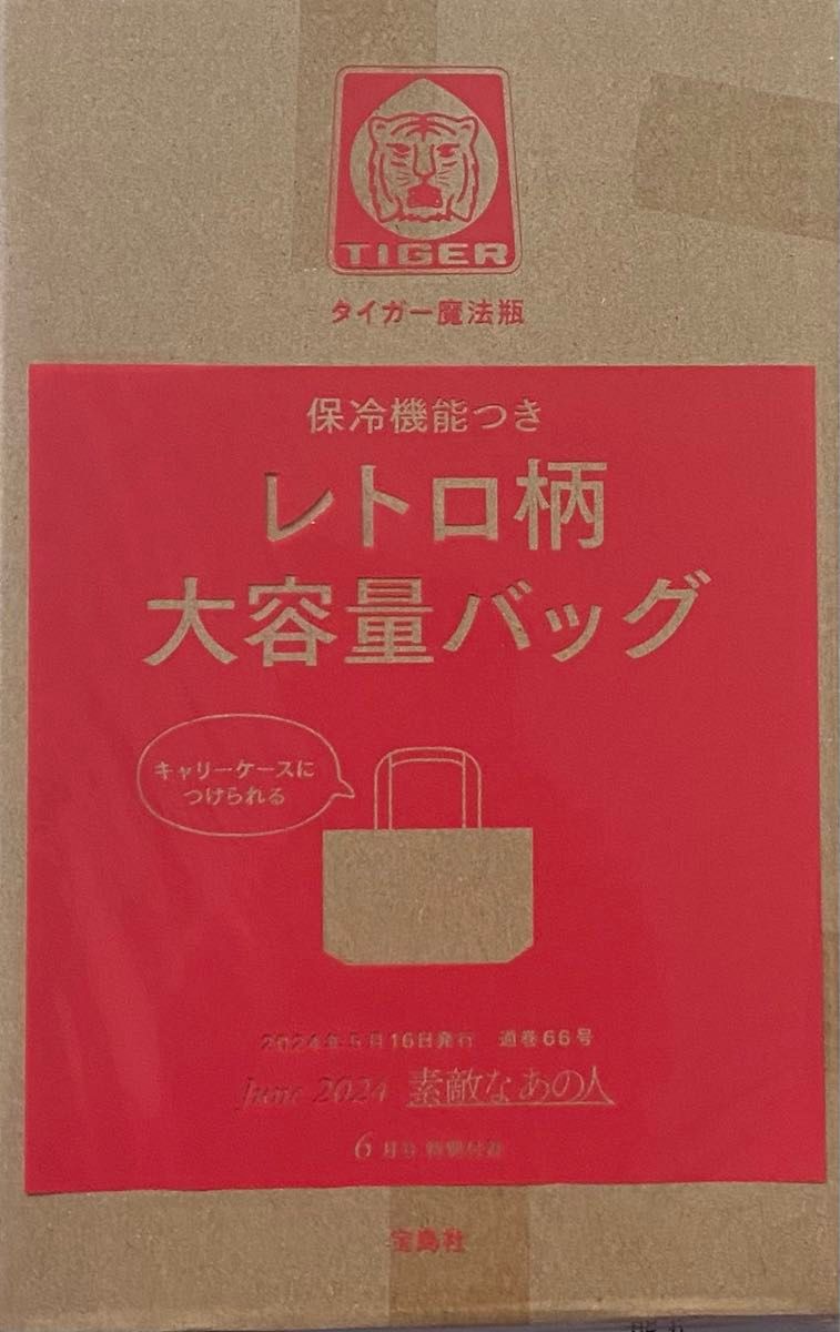 素敵なあの人 2024年6月号 未開封付録 タイガー魔法瓶 保冷バッグ