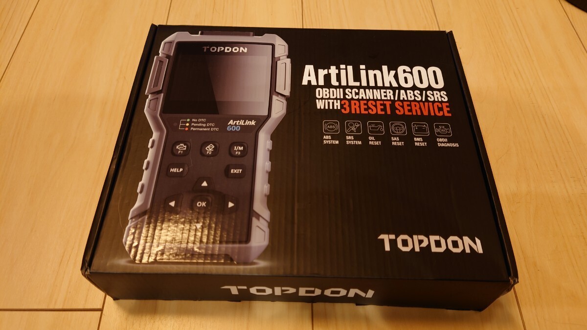 TOPDON ArtiLink600 故障診断機 診断機 スキャンツール OBDⅡ 日本語 エンジン警告灯 ABS SRS OIL RESET メンテナンスリセット AL600の画像1
