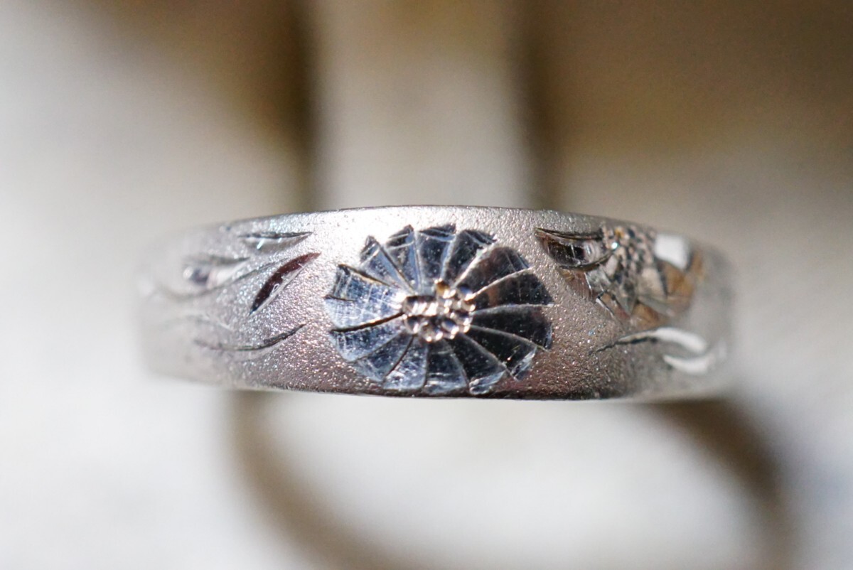 422 純銀刻印 シルバー リング 指輪 ヴィンテージ アクセサリー SILVER 1000刻印 アンティーク シルバージュエリー 装飾品の画像1