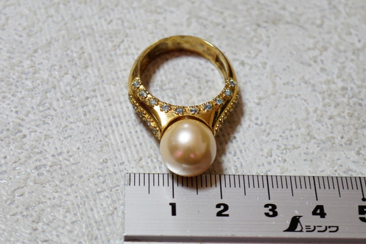 516 本真珠 パール リング 指輪 ヴィンテージ アクセサリー SILVER 925刻印 アンティーク 冠婚葬祭 装飾品の画像8