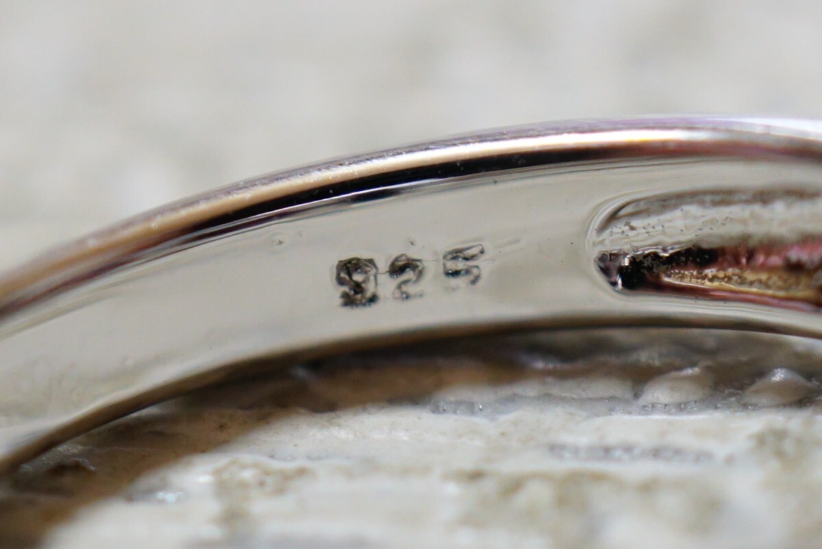 1154 天然アメジスト リング 指輪 ヴィンテージ アクセサリー SILVER 925刻印 アンティーク 天然石 色石 宝石 カラーストーン 装飾品の画像4