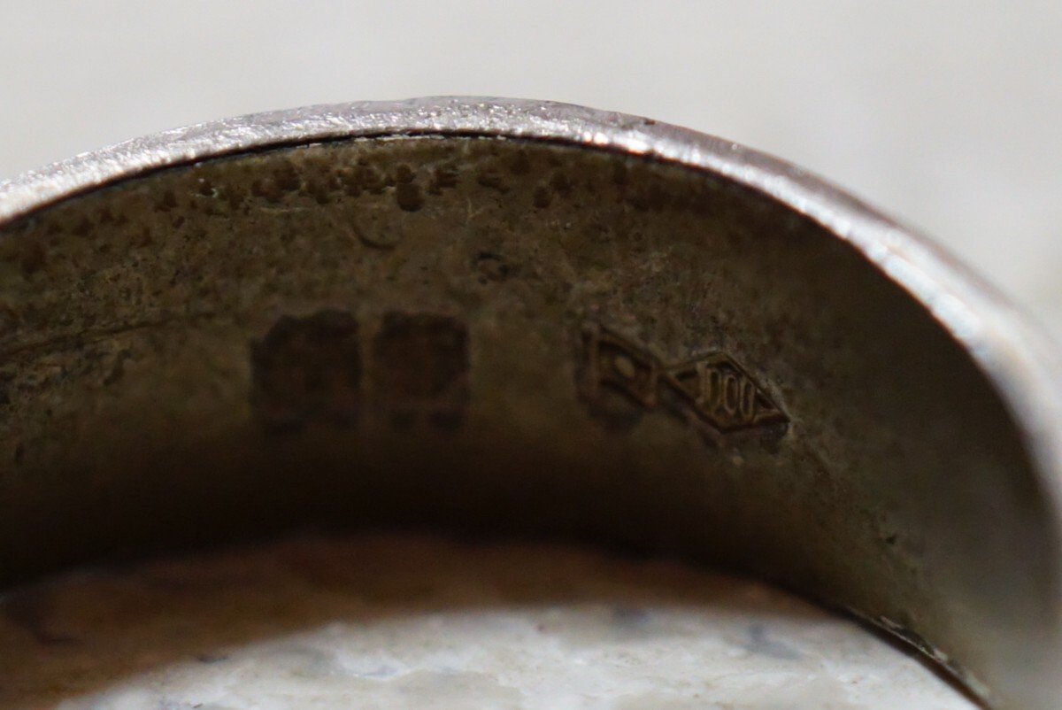 1253 純銀刻印 シルバー リング 指輪 ヴィンテージ アクセサリー SILVER 1000刻印 アンティーク シルバージュエリー 装飾品_画像4