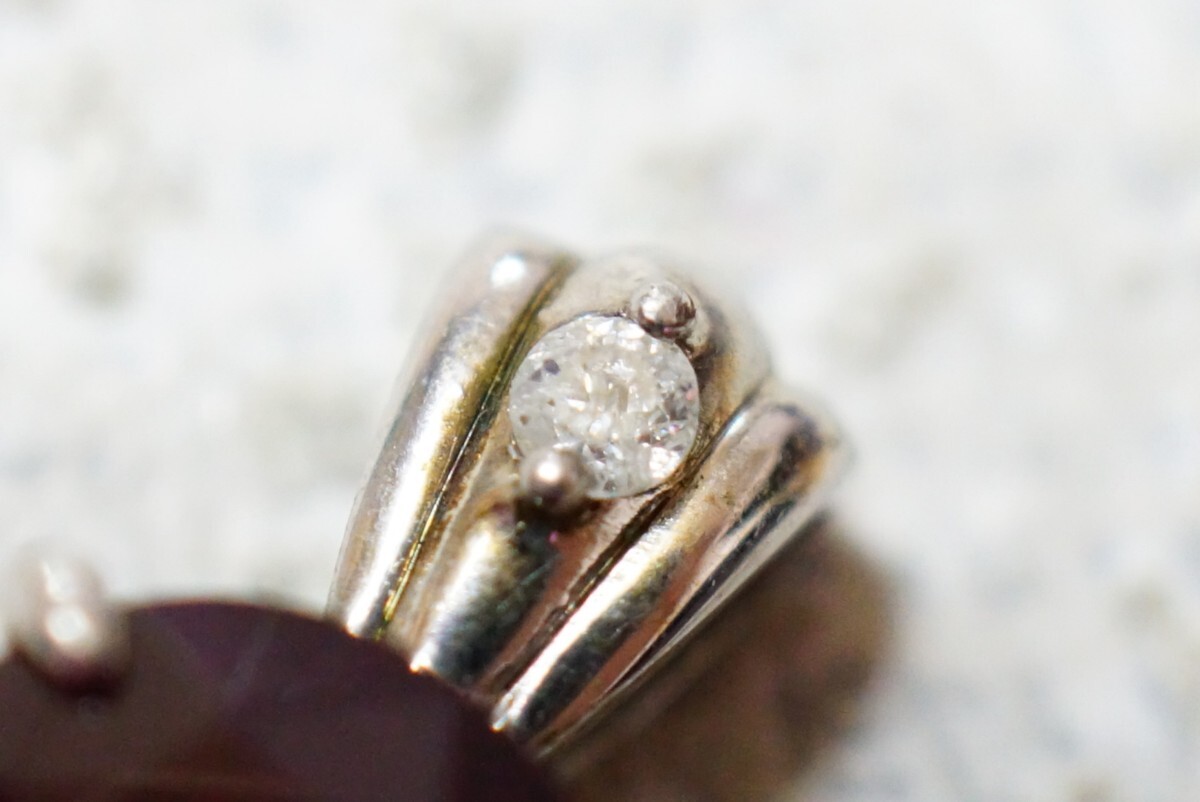 1183 ルビー 天然ダイヤモンド ペンダント ネックレス ヴィンテージ アクセサリー SILVER 925刻印 アンティーク 天然石 宝石 色石の画像2