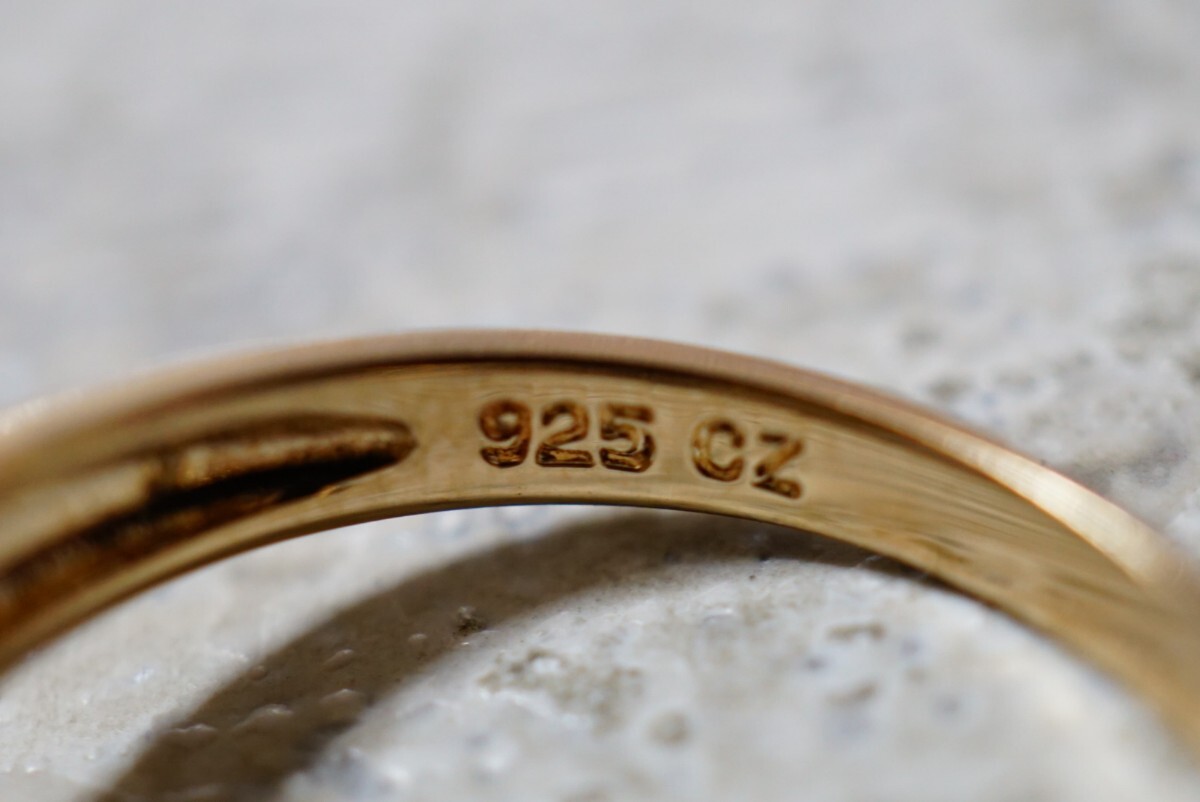 1367 海外製 ジルコニア シルバー リング 指輪 ヴィンテージ アクセサリー SILVER 925刻印 アンティーク シルバージュエリー 装飾品の画像5