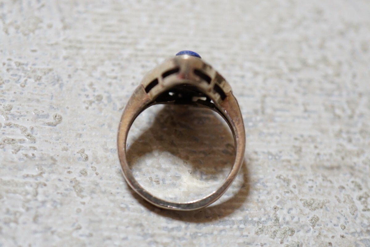 1878 海外製 ラピスラズリ マーカサイト リング 指輪 ヴィンテージ アクセサリー 925刻印 アンティーク 天然石 色石 宝石 カラーストーン