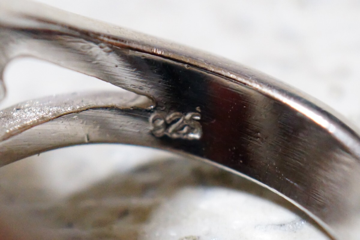 1667 海外製 ジルコニア シルバー リング 指輪 ヴィンテージ アクセサリー SILVER 925刻印 アンティーク シルバージュエリー 装飾品_画像4