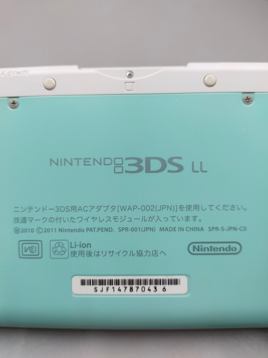☆任天堂 ニンテンドー3DS LL 本体 ミント×ホワイト Nintendo 初期化済_画像3