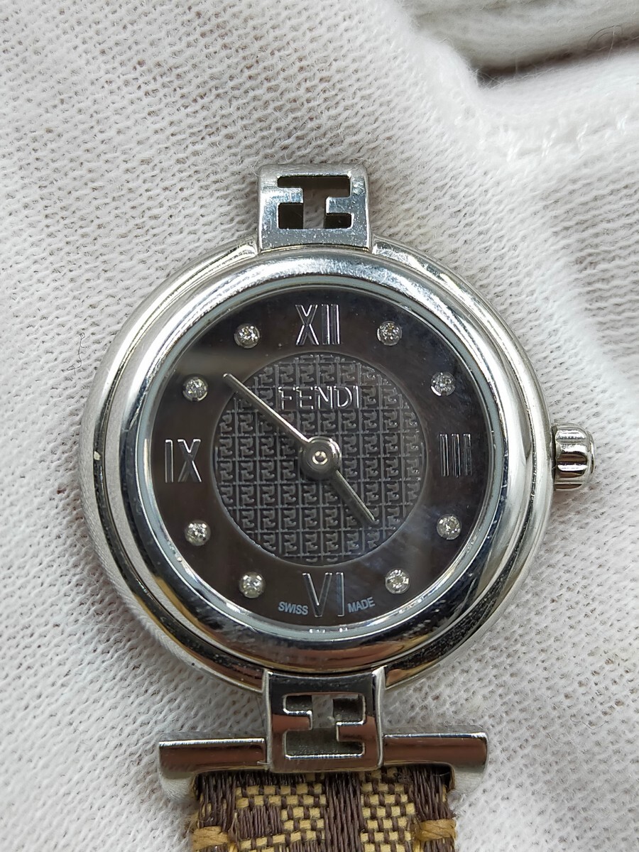 ●FENDI ズッカ柄ベルト アナログ腕時計 2700L 8Pダイヤ レディース フェンディの画像1