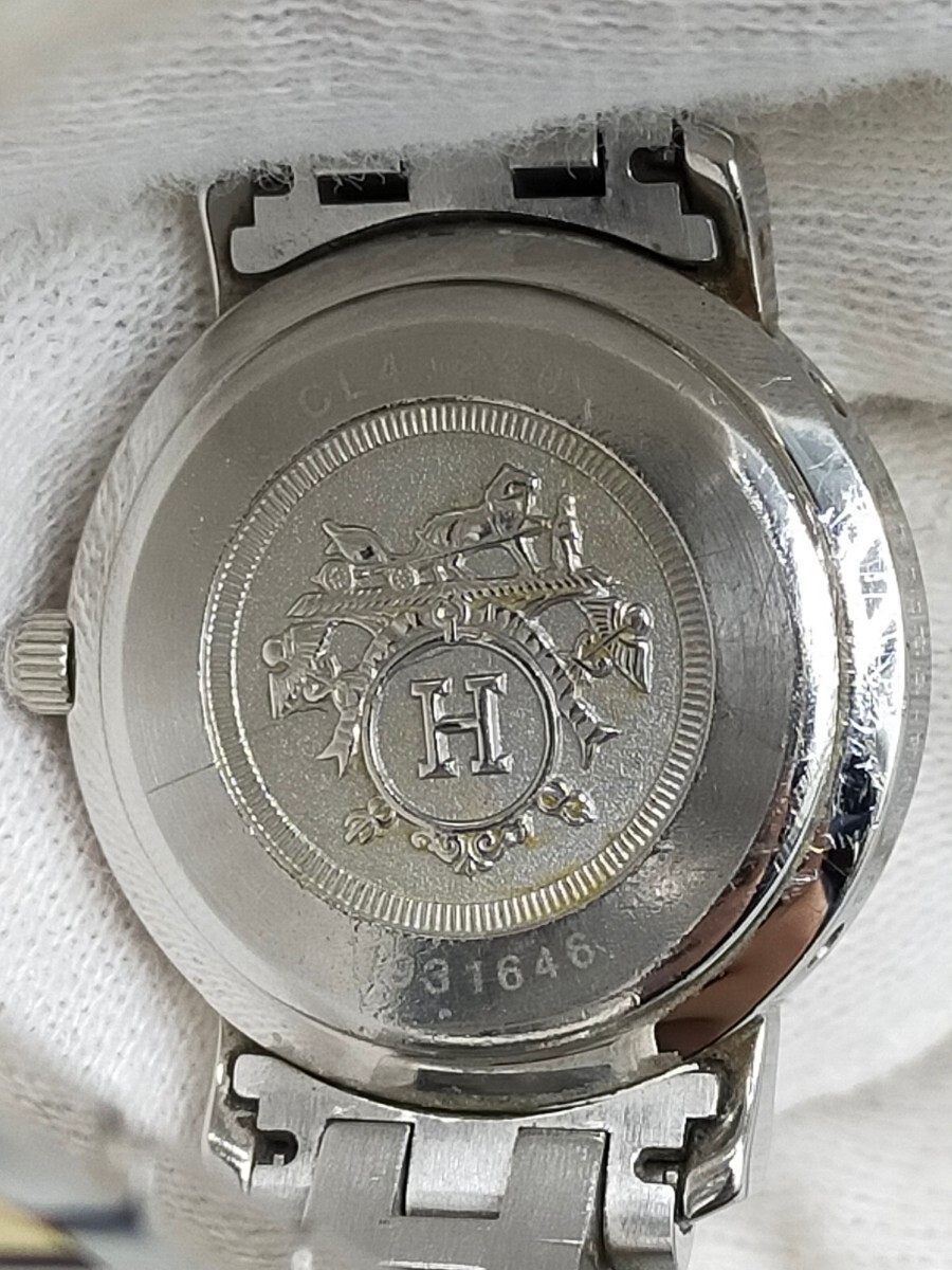 ☆HERMES クリッパー CL4 220 クォーツ腕時計 アナログ ゴールド×シルバー ステンレススチール エルメスの画像4