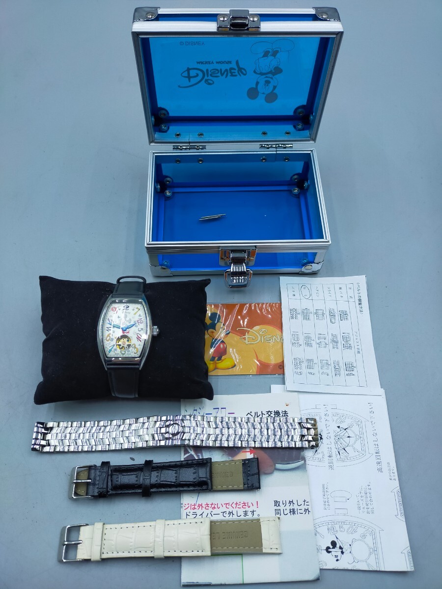 ●Disney ミッキーファンタジーアワー 手巻きアナログ腕時計 ミッキーマウス 生誕77周年 8000本限定 交換ベルト付き_画像1
