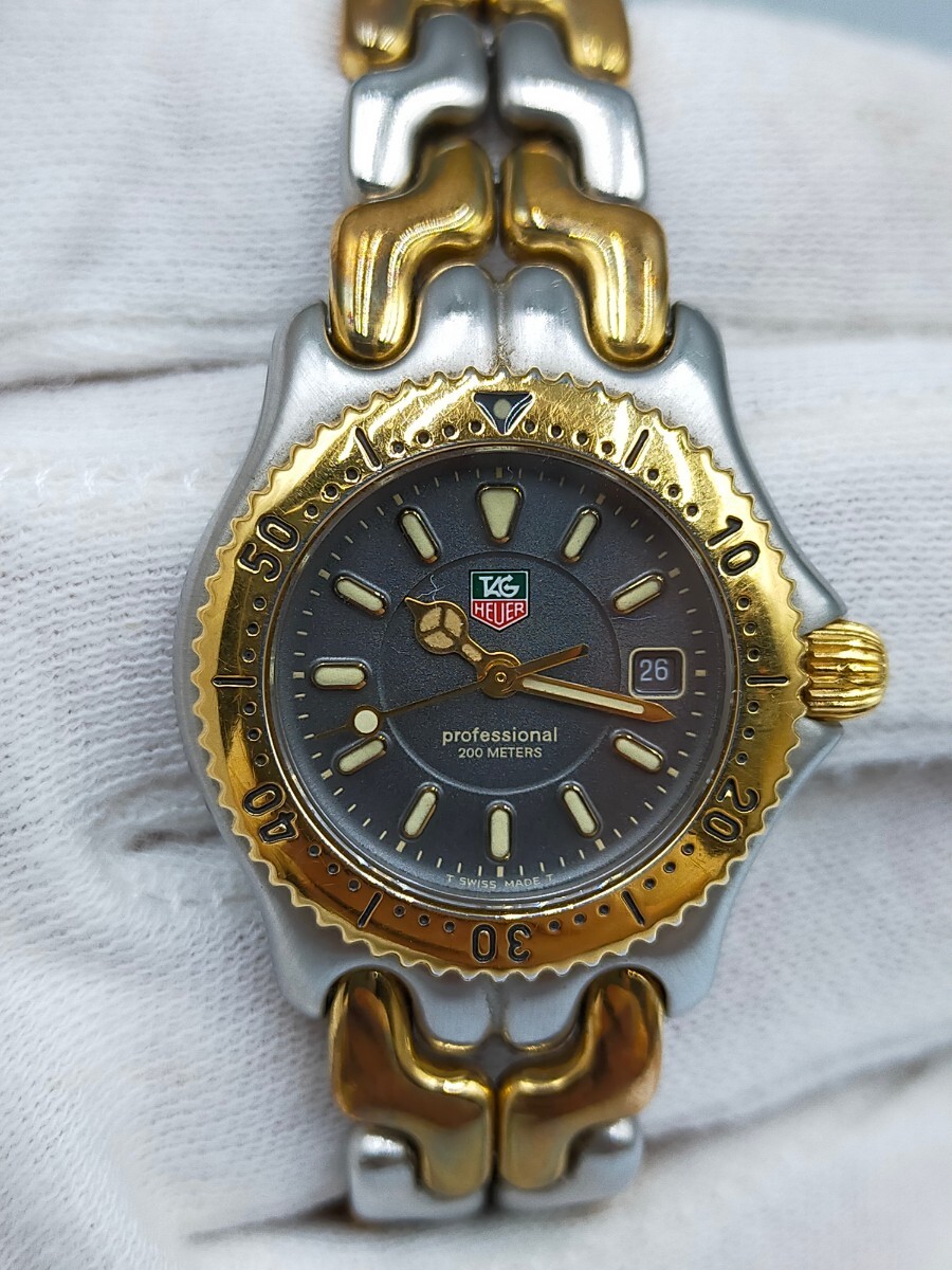 ●TAG HEUER タグホイヤー プロフェッショナル セル クォーツ腕時計 WG-1320-0 ゴールド×シルバー レディースの画像1