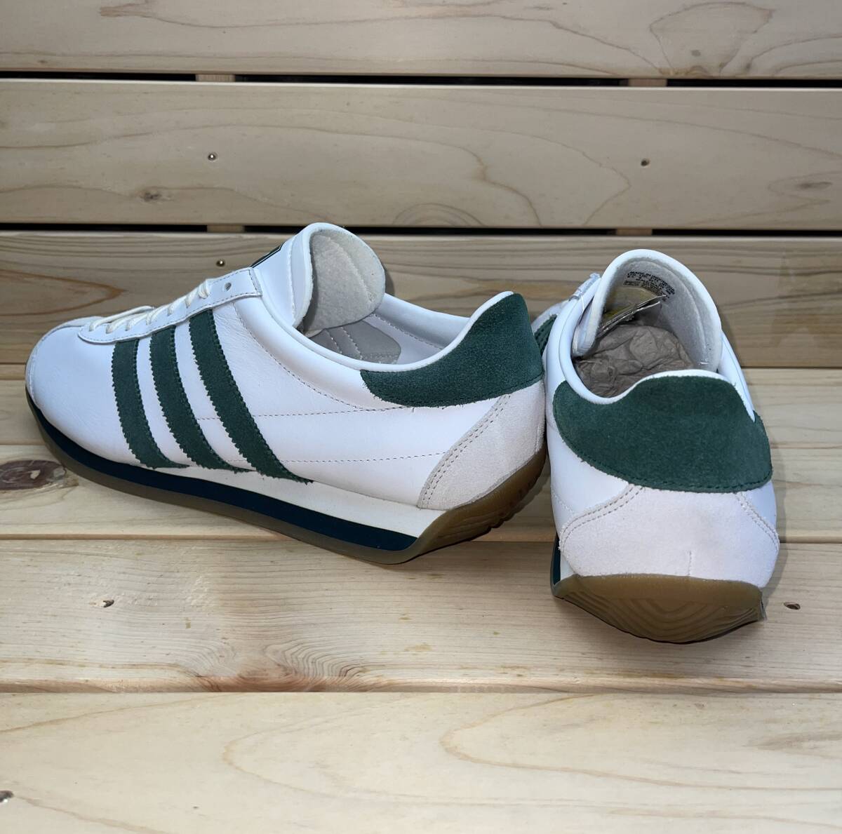 1円 スタート アディダス オリジナルス 28cm カントリー ホワイト グリーン adidas ORIGINALS COUNTRY OG メンズスニーカー 天然皮革_画像3