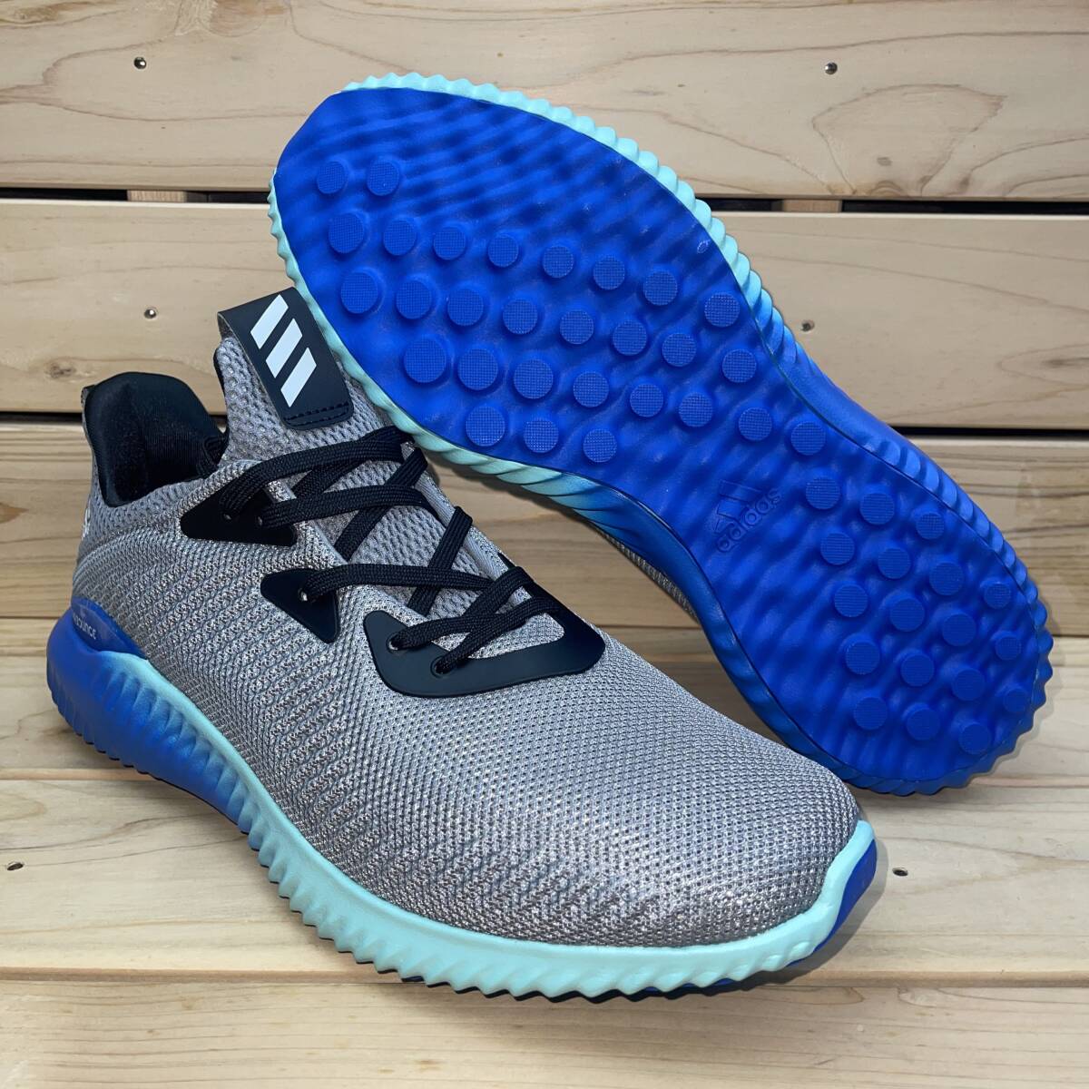 1円 スタート アディダス 27cm アルファ バウンス 1 m グレー ブルー 税込定価11000円 adidas ALPHA BOUNCE 1 m メンズ スニーカーの画像1