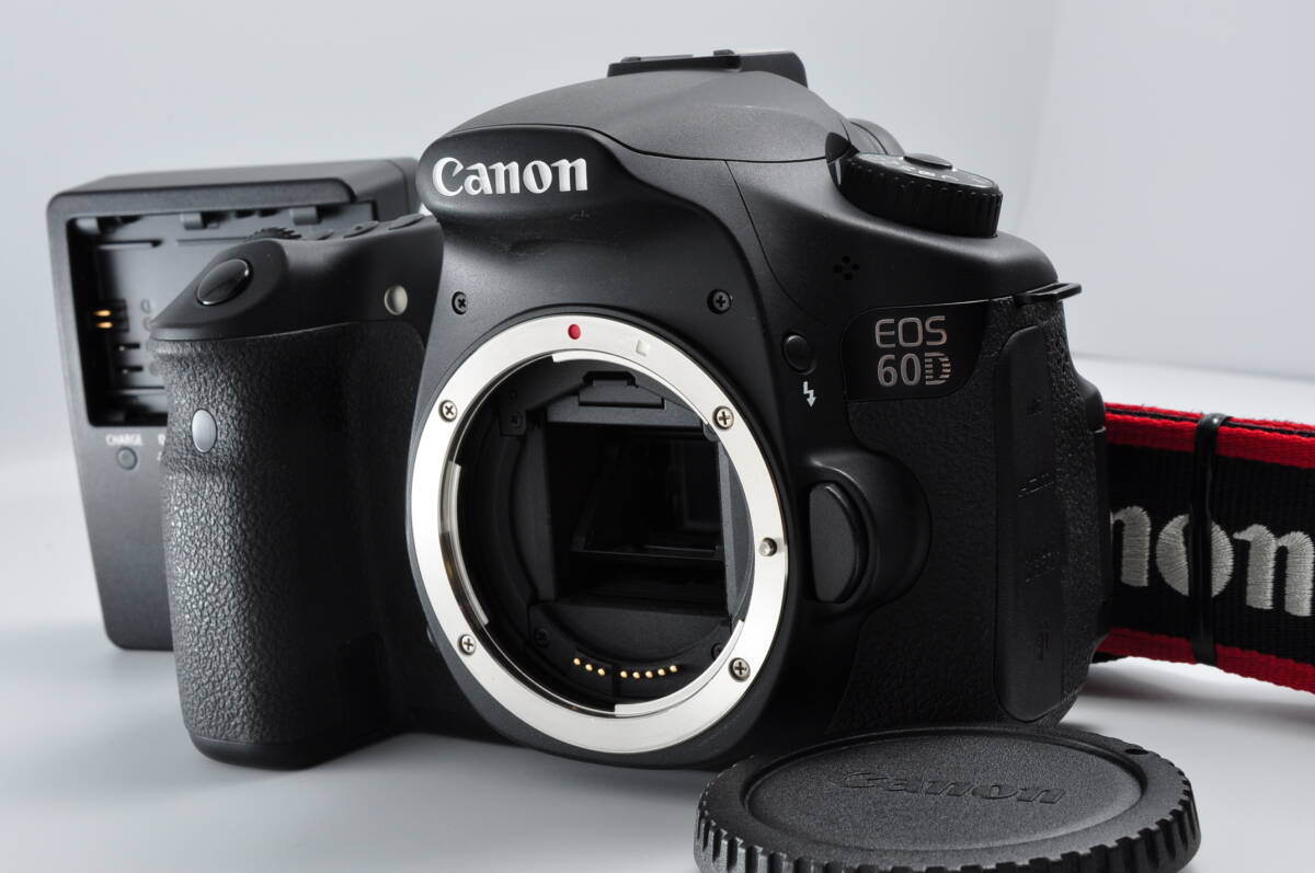 【極上美品】Canon キャノン EOS 60D デジタル 一眼レフカメラ シャッター数2,896 ストラップ 充電器付き #0199_画像1