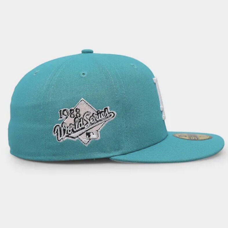NEWERA 59FIFTY TEAL PINK 758 Los Angeles doja-s New Era колпак большой . sho flat CAP шляпа новый товар не использовался стандартный товар DOGERS MLB бейсбол 