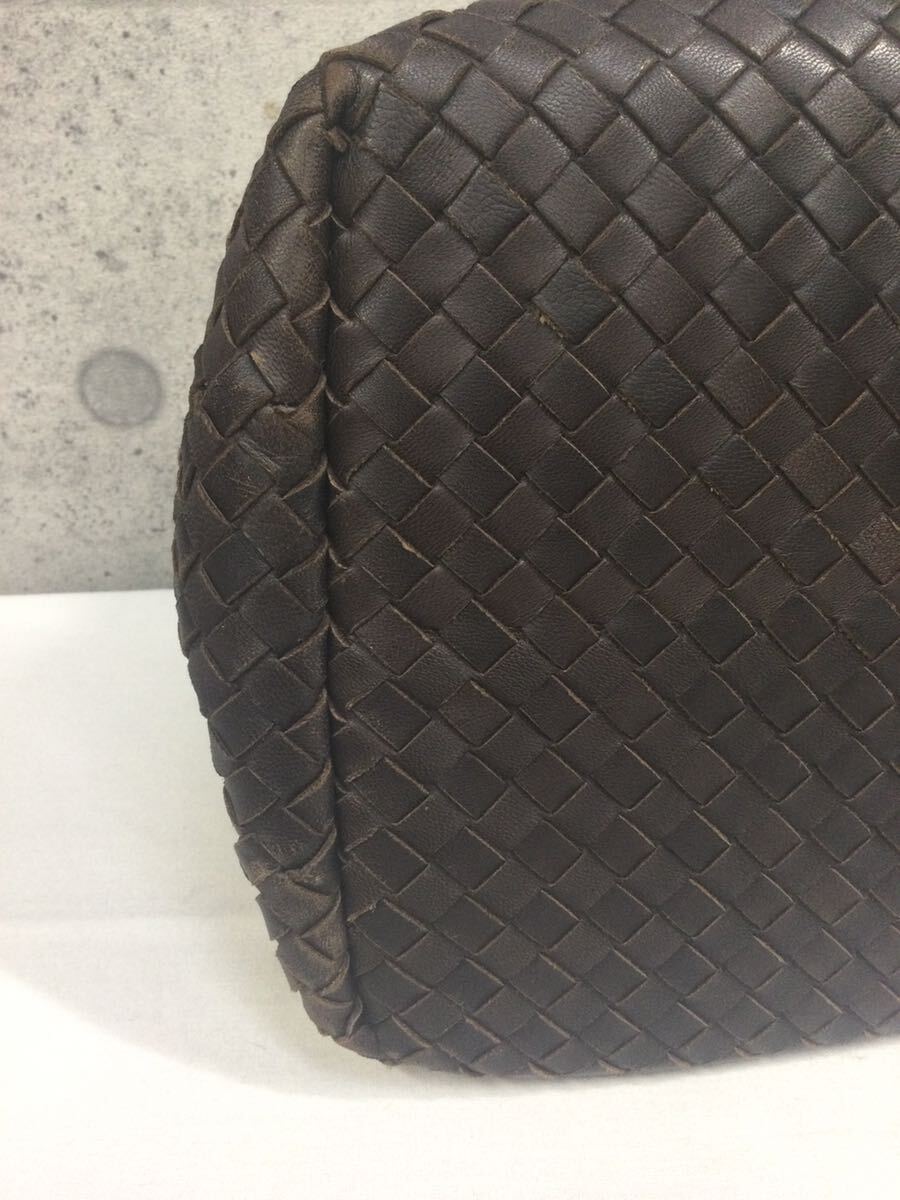 & ボッテガヴェネタ BOTTEGA VENETA トートバッグ ハンドバッグ ローマ レザー ブラウン系 中古品 ビジネスバッグの画像4