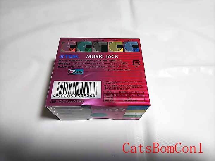 [未開封] MD ミニディスク 5枚パック 80 TDK MUSIC JACK COLOR MIX 5 日本製 MD-MJ80MAX5Sの画像2