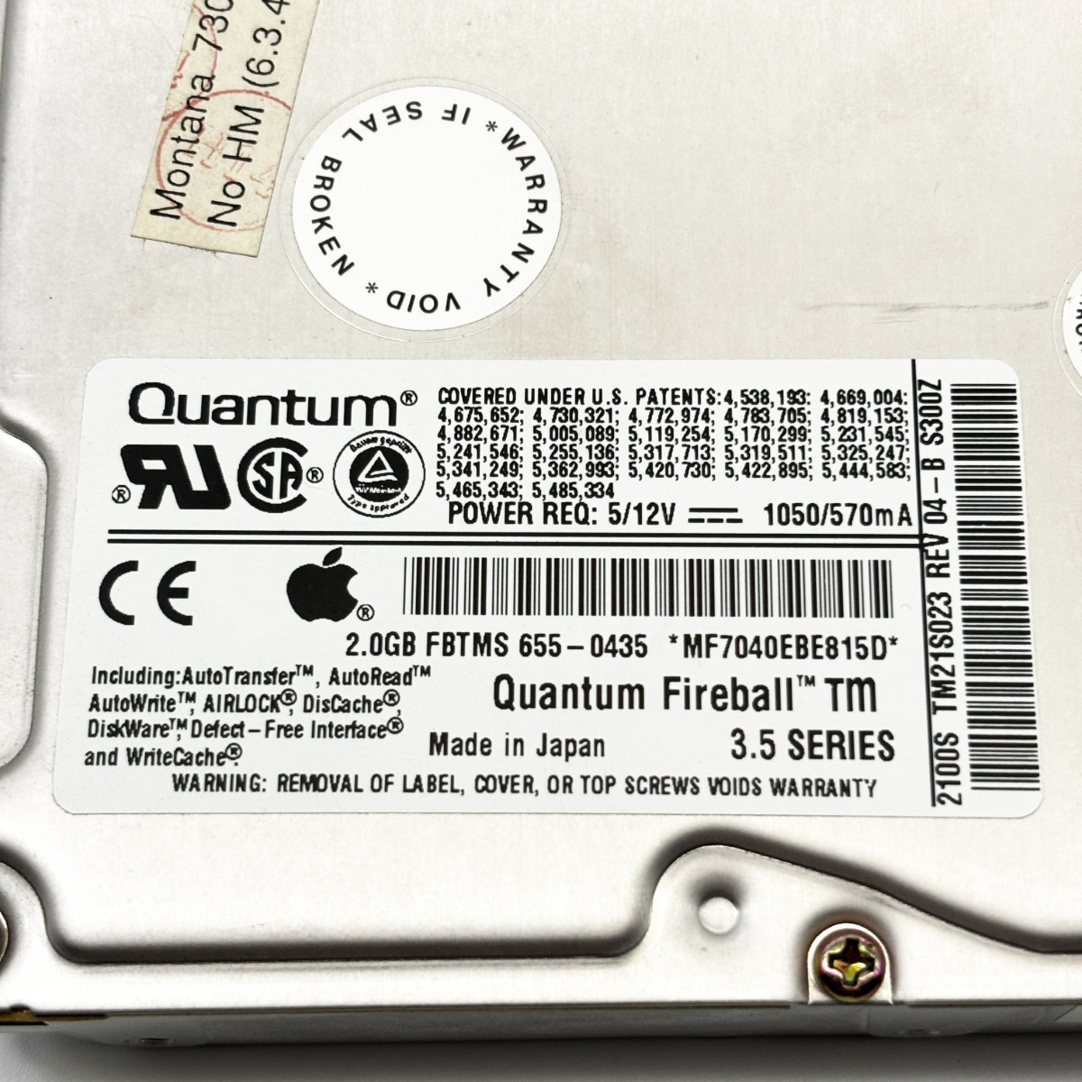 【クァンタム】 Quantum Fireball 3.5インチ 2GB SCSI HDD Apple純正 【中古・送料無料】の画像4