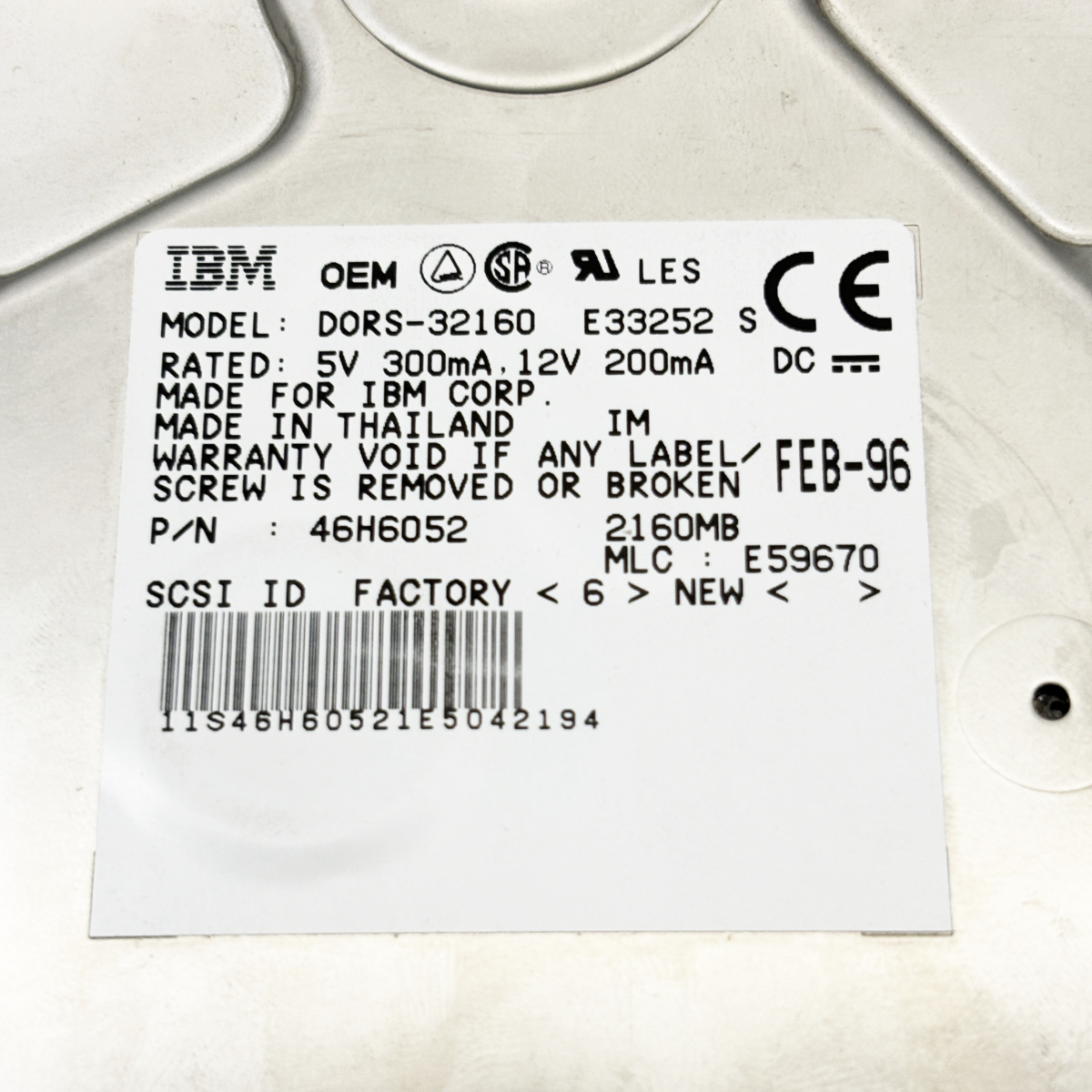 [ IBM ] IBM DORS-32160 3.5 -inch 2GB SCSI HDD [ used * free shipping ]