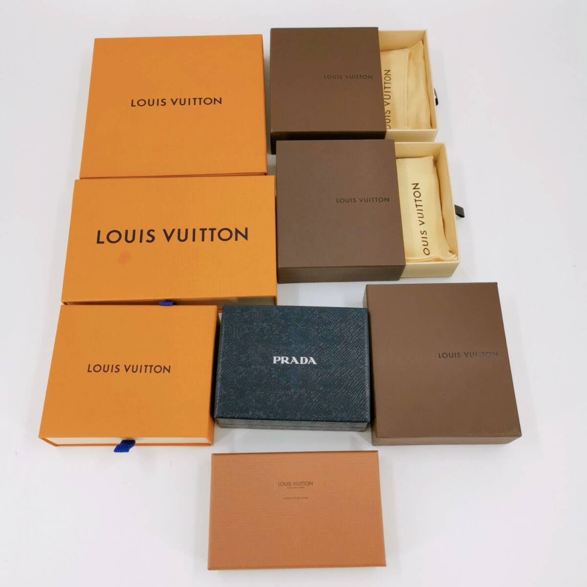 1円 LOUIS VUITTON ルイヴィトン PRADA プラダ 8個 まとめ 空箱 保存箱 BOX 保存袋の画像1