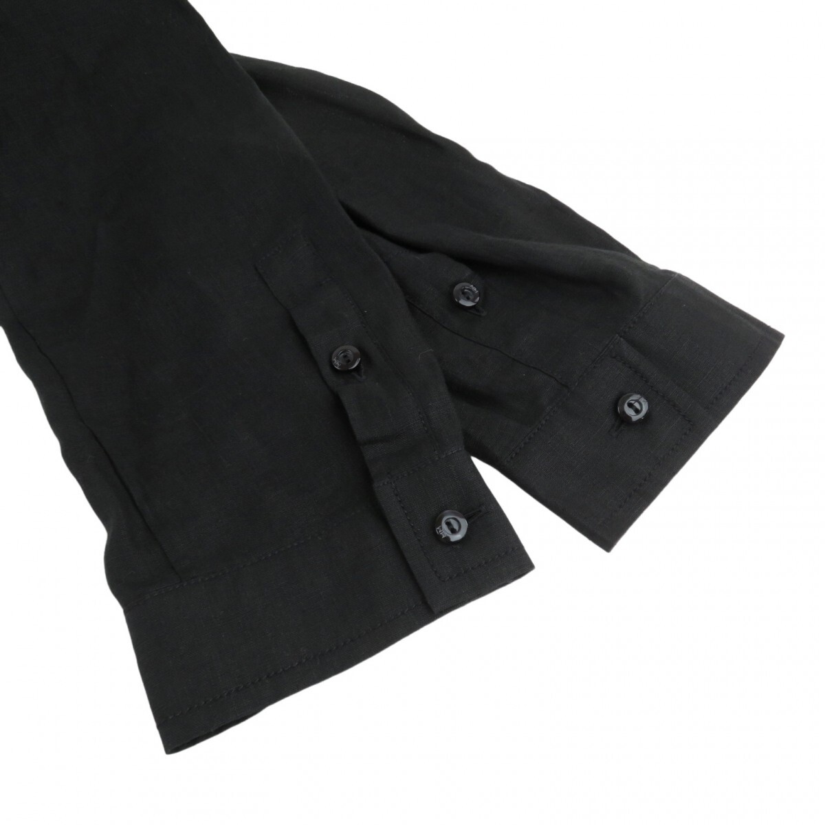 MAX MARA puro lino マックスマーラ 長袖カシュクールシャツ ジャケット 羽織 リネンシャツ 麻 ブラック サイズ38 0426-045