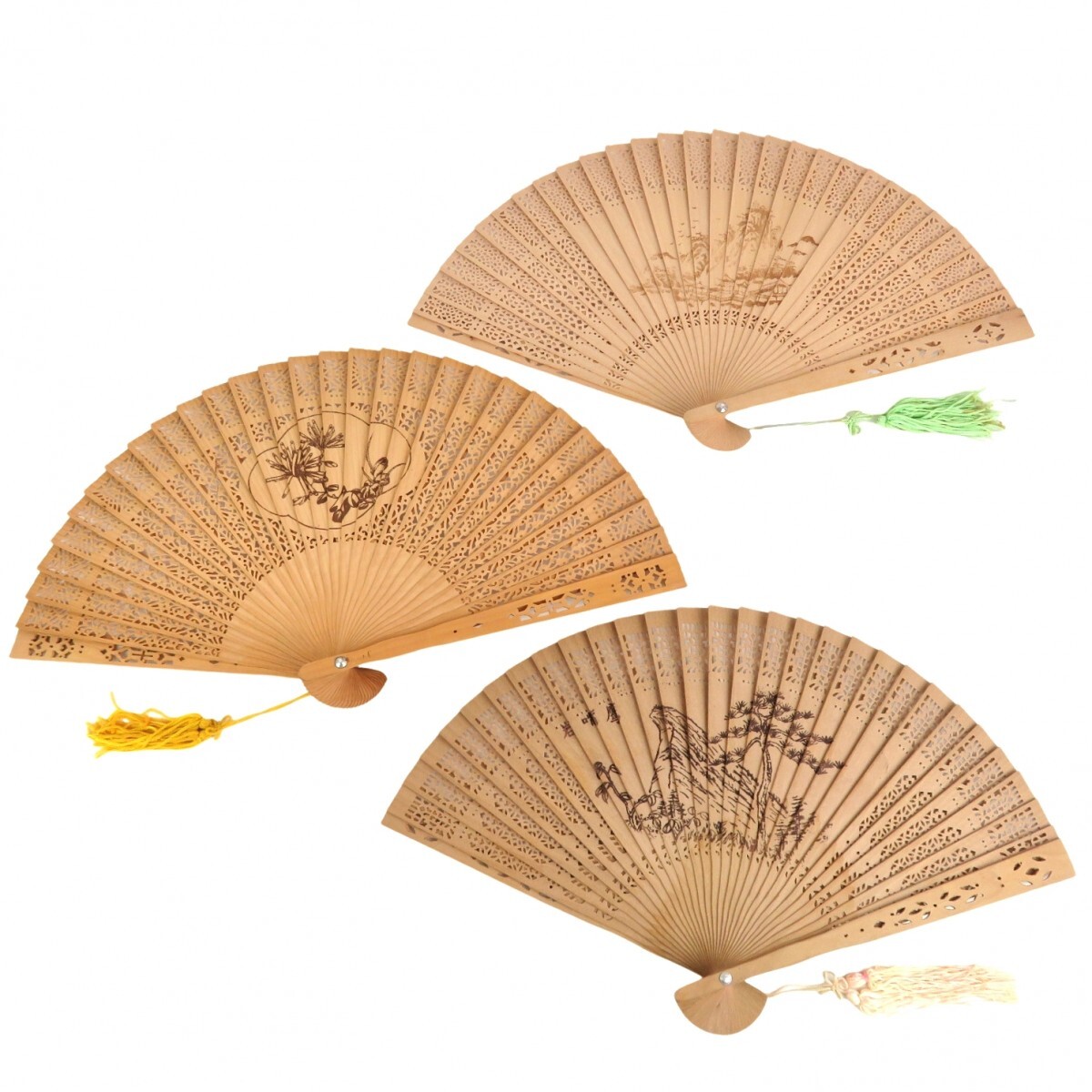  unused equipped summarize 13 point fan . tree .... carving tree industrial arts China handicraft kimono small articles out box attaching equipped 0504-059