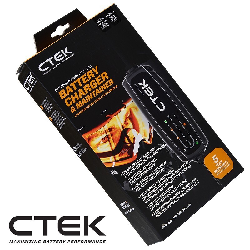 CTEK シーテック バッテリー チャージャー POWERSPORT パワースポート 12V 鉛+リチウムイオンバッテリー両対応 8ステップ 2.3A_画像4