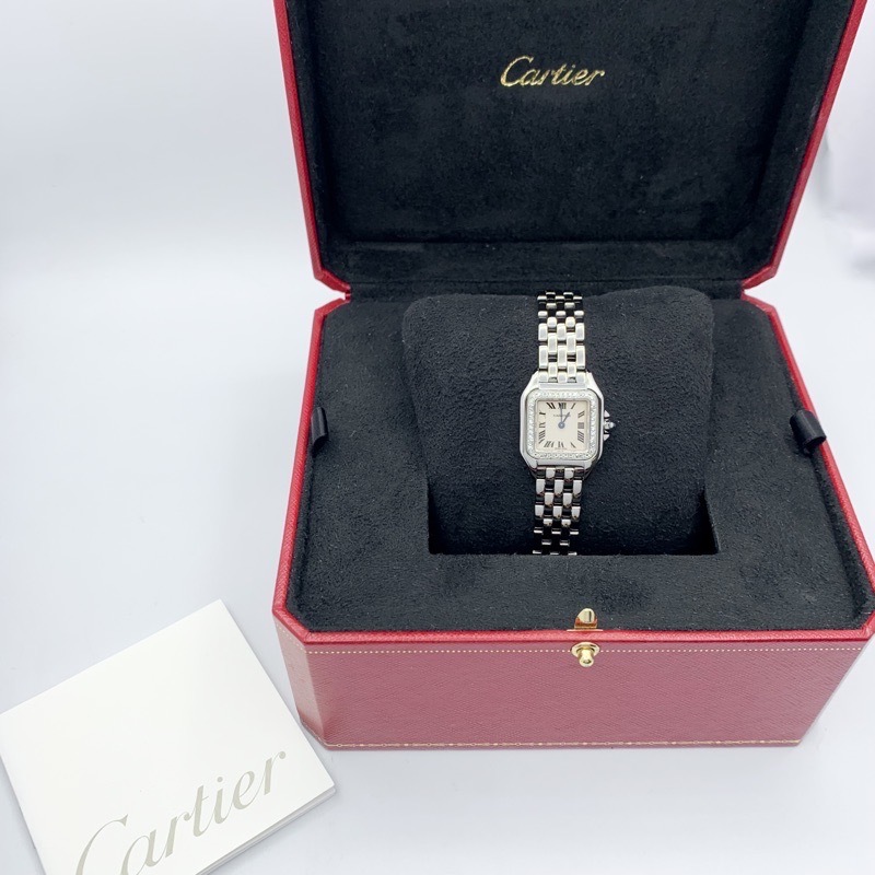 [ finish settled ] Cartier bread tail SM SS new model breath 1 -ply diamond SS lady's wristwatch CARTIER clock 