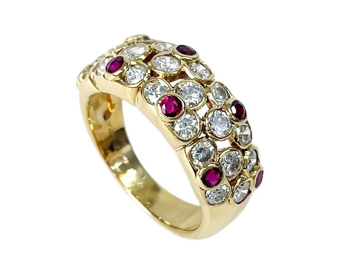 ブランドのギフト 6.0g 750 K18 11.5号 指輪 リング ヴァンクリーフ&アーペル VanCleef&Arpels ルビー 新品仕上済 箱ケース有 D1.20 ダイヤモンド R0.50 指輪