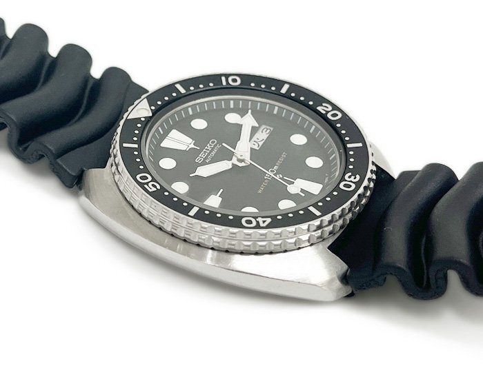 SEIKO セイコー メンズ 腕時計 6306-7001 サードダイバー 150m タートル デイデイト 自動巻 黒文字盤 純正ラバーベルト ヴィンテージ 箱有の画像5