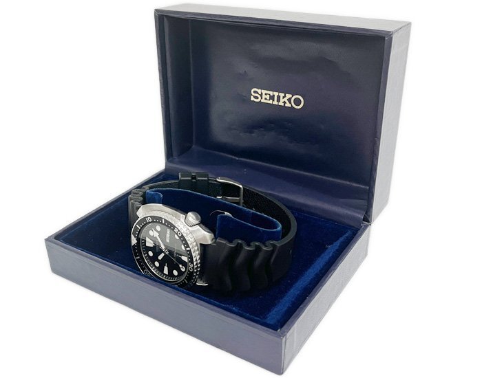 SEIKO セイコー メンズ 腕時計 6306-7001 サードダイバー 150m タートル デイデイト 自動巻 黒文字盤 純正ラバーベルト ヴィンテージ 箱有の画像9