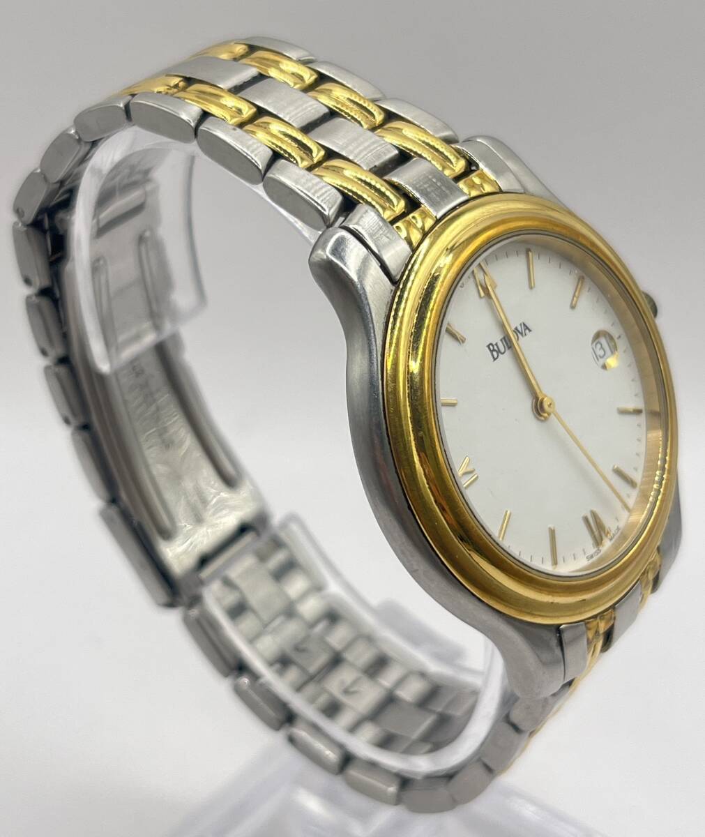 【1円〜/BULOVA/極美品】ブローバ クラシック メンズ ツートン 98H18 Men's Classic Two-Tone Stainless Steel 3-Hand Date Quartz Watch_画像3