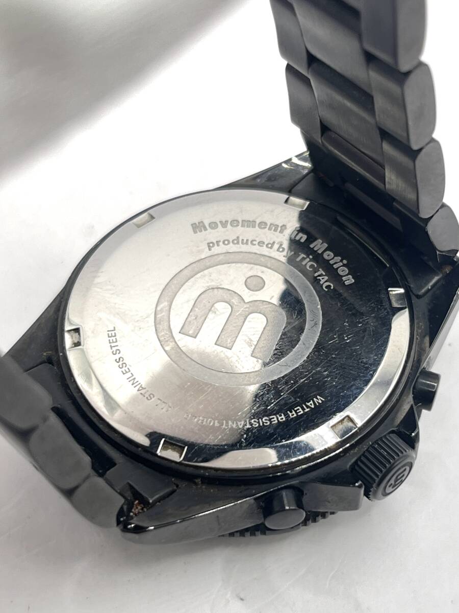 【1円〜/TiCTAC/レア】チックタック Movement in Motion ムーブメントインモーション クロノグラフ ブラックオレンジ メンズ腕時計【美品】