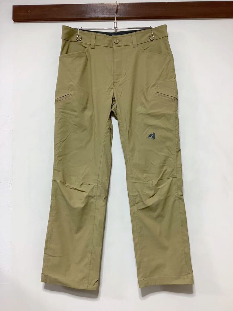 I-1201 Eddie Bauer エディーバウアー ナイロンパンツ W34 クライミングパンツ カーキ ストレッチ入り FIRSTASCENTの画像1