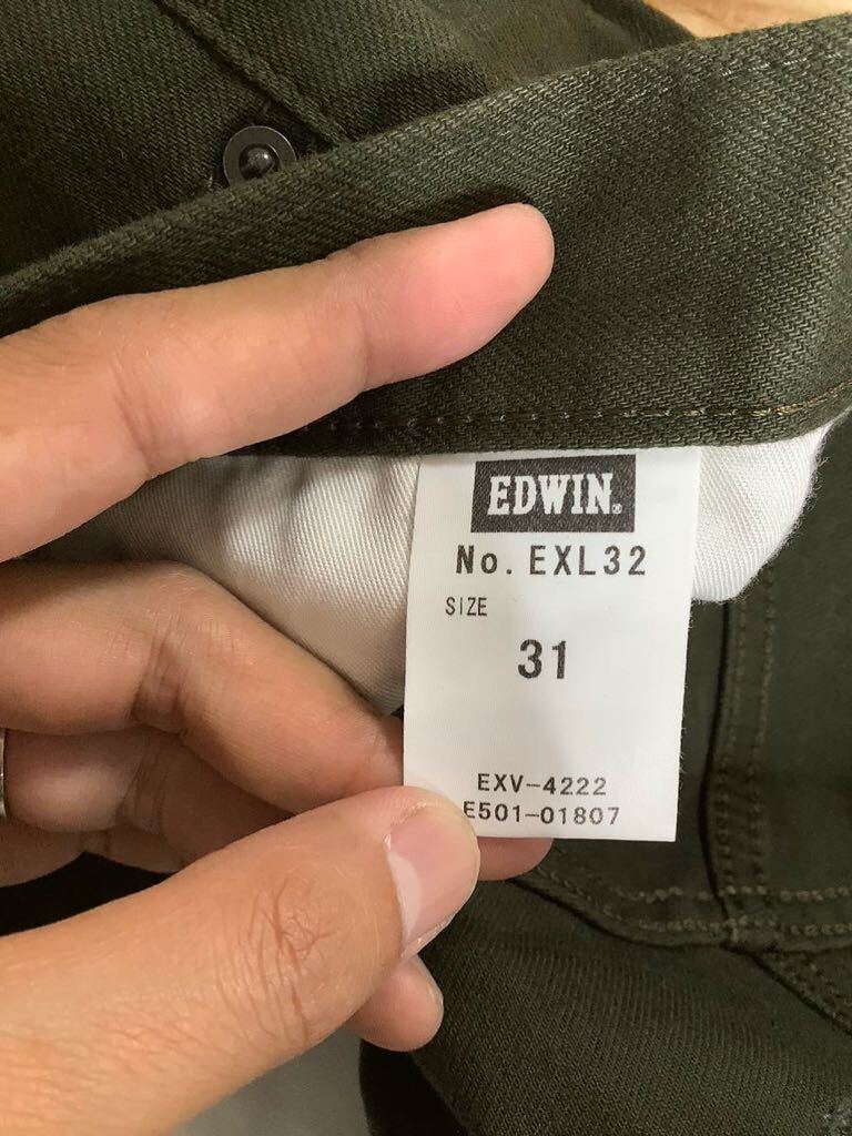 K-1262 EDWIN エドウィン EXL32 カラージーンズ W31 LONDON SLIM ダークグリーン ストレッチジーンズ 日本製 の画像5